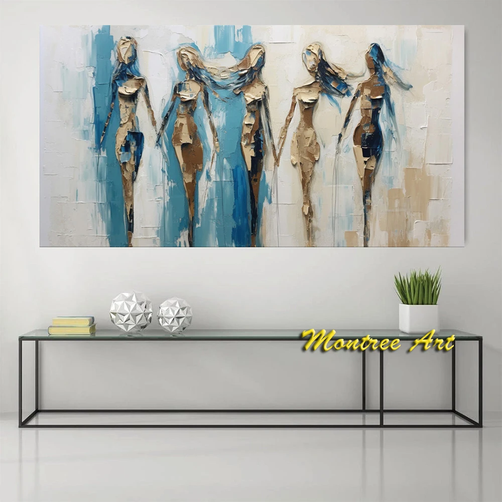 Ручная роспись маслом картина на холсте Абстрактная Современная поддон с ножом