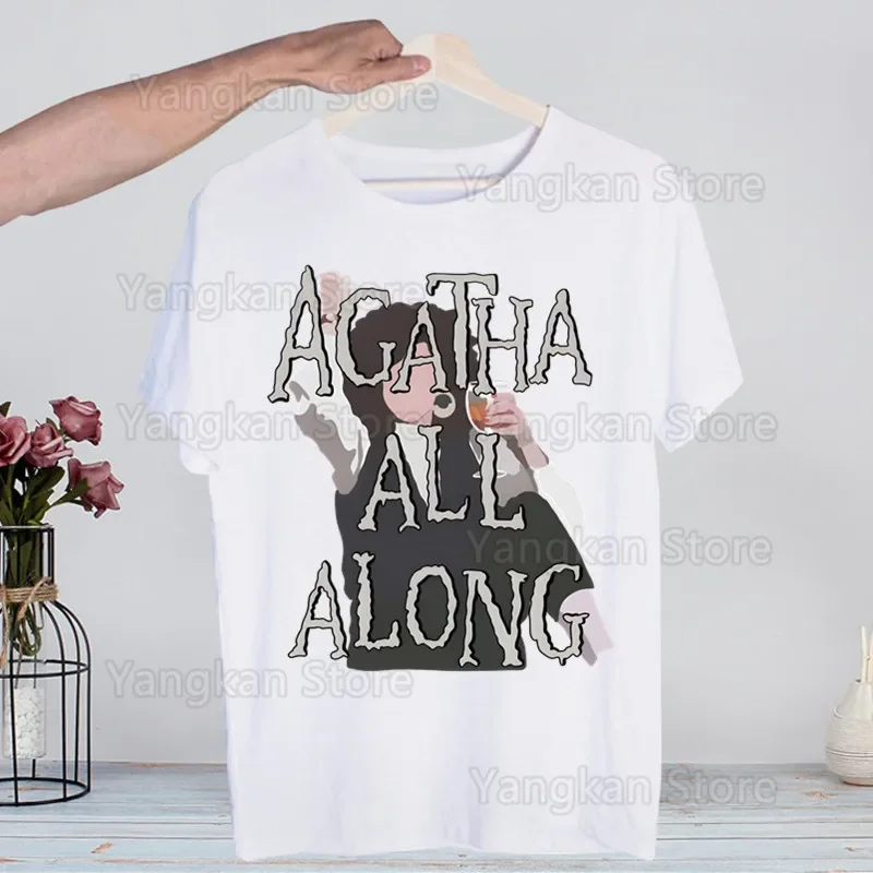 Agatha All Along Мужская уличная футболка в стиле хип-хоп с принтом Harajuku Футболки