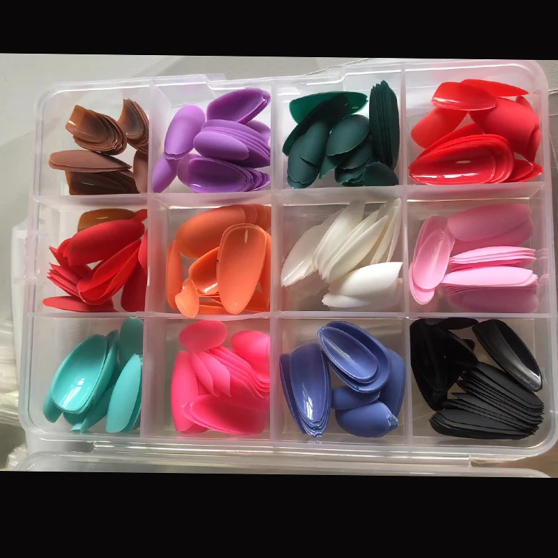 

(12*24pcs)Boxed Matte Fake Nails Nail Art Colorful Full Cover Nail Tips Short Ballet (288pcs) DIY Easy To Press For False Nails…