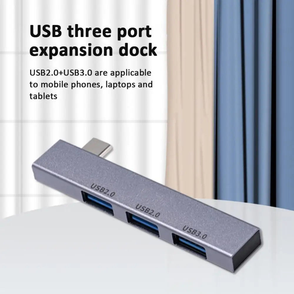 

Type-c HUb High Speed USB Hubs 3 Ports Docking Station Mini USB3.0 HUB 5Gbps/480Mbps Adapter Aluminum Alloy Multi-port Splitter