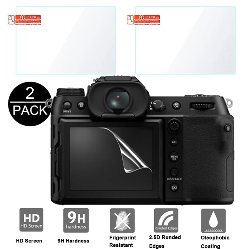 

2PCS Camera Tempered Glass For Fujifilm GFX 50S 100S 100 GFX100S GFX100 Screen Protector HD Clear Display Protective Movie Glass