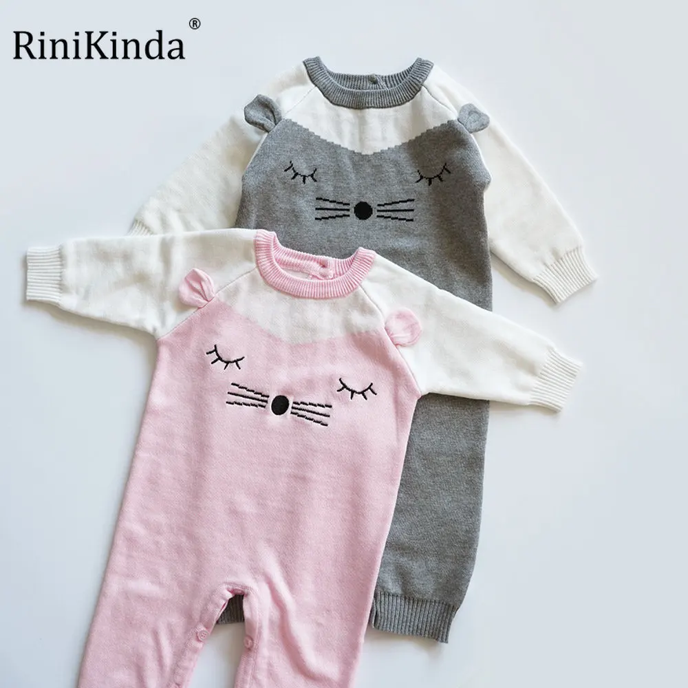 

RiniKinda 2022 Autumn Winter Newborn Infant Baby Boys Girls Romper Playsuit Overalls Cotton Long Sleeve Baby Jumpsuit Clothes