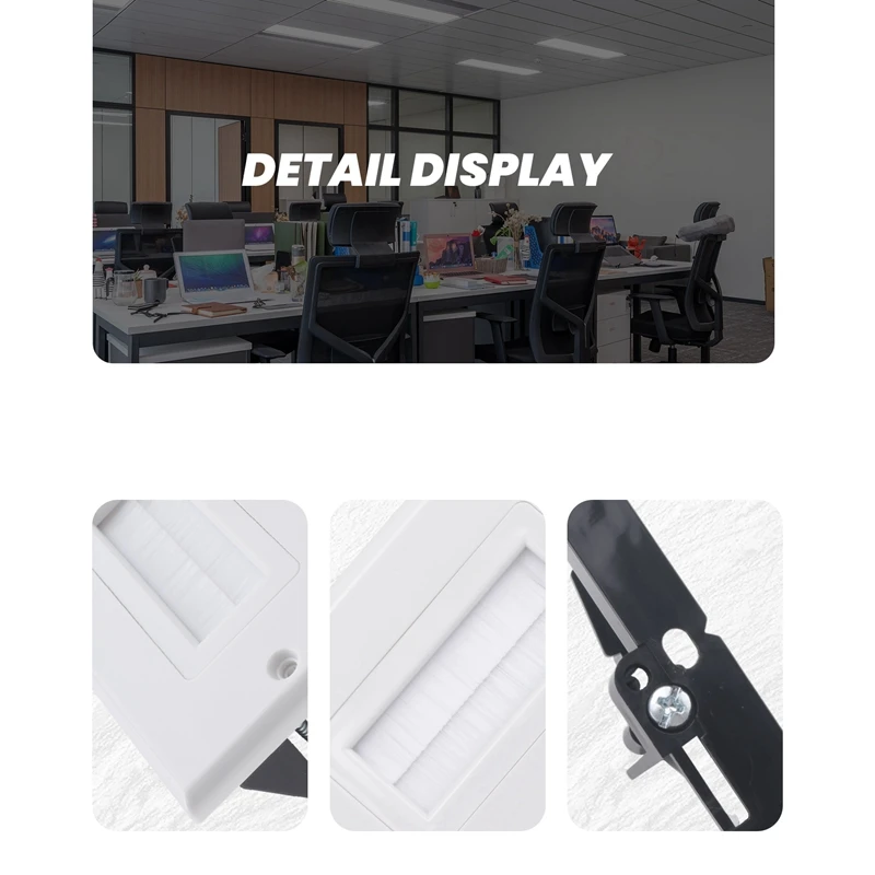 3 Pack Single Brush Wall Plate With Gang Low Voltage Mounting Bracket Cable Pass Through Insert For Wires
