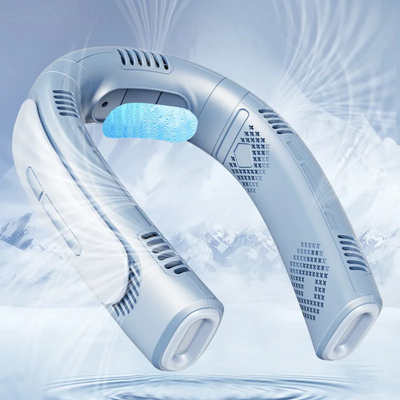 

Portable USB Fan Neck Hanging Fans Portable Air Conditioner Power Bank 4000mAh / 6000mAh Rechargeable Fan For Sports Summer