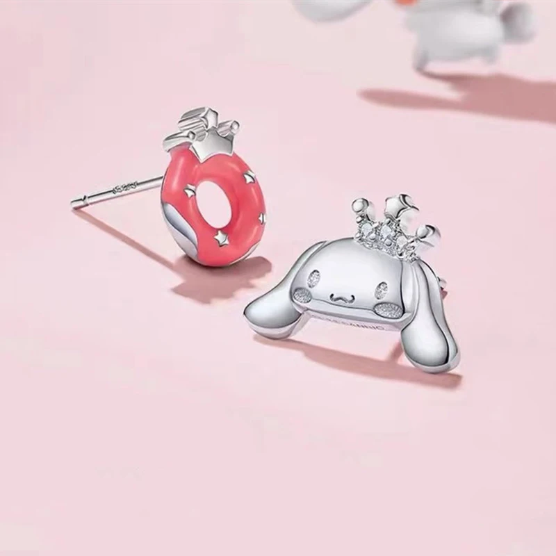 

Cute Sanrio Earrings Cinnamoroll Accessories Kawaii Cartoon Anime Girlfriends Versatile Jewelry Decoration Toys for Girls Gift