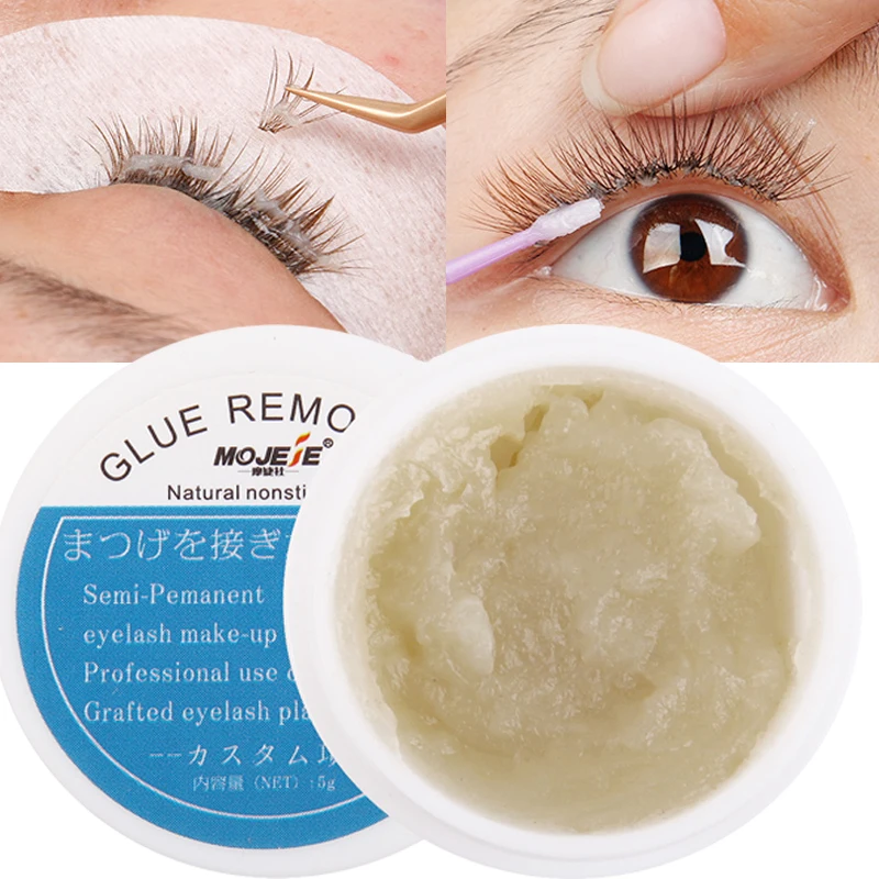 

Professional Eyelash Extension Glue Remover Cream Non-irritating Semi Permanent Lashes Remover Gel Eyes Makeup Remover Tools 5g