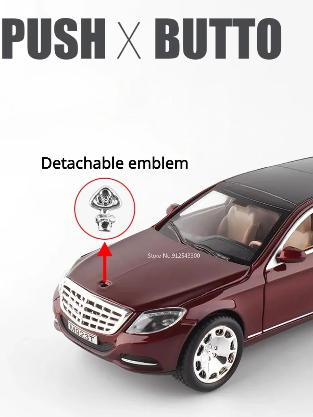 1:24 Maybach S600 расширенная модель автомобиля из сплава игрушка звук свет откатный