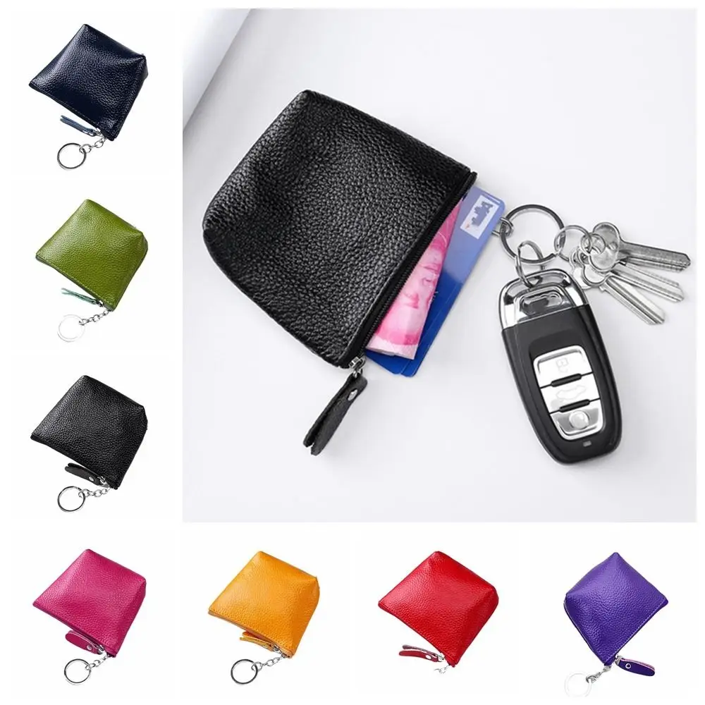 

Mini Small Leather Coin Purse Vintage Solid Color Zipper Earphone Holder Earphone Holder Wallets Short Clutch Bag Outdoor