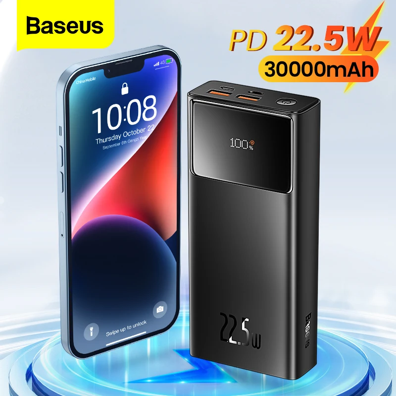 

Baseus 22.5W Power Bank 30000mAh PD 20W Fast Charging For iPhone 14 Xiaomi Portable External Battery Charger 20000mAh Powerbank