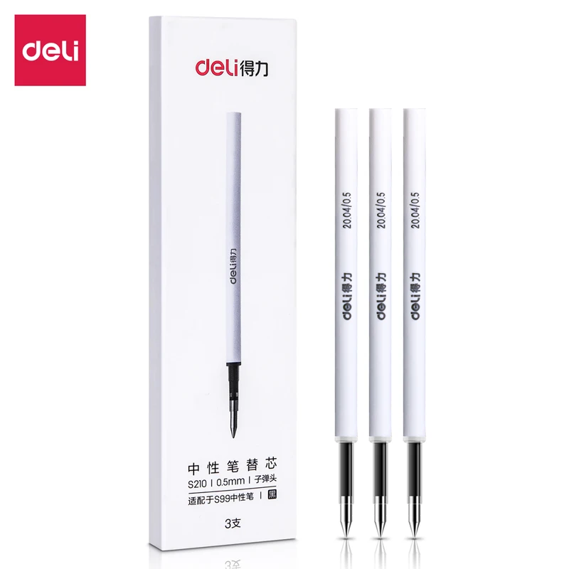 

Deli S210 стержень для ручки 0,5 мм черный 3 шт.
