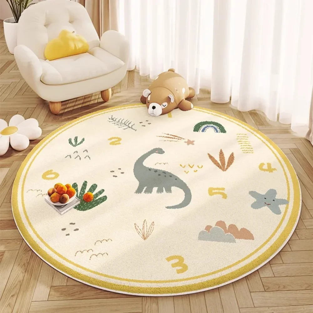 Детские игровые коврики с волосатой динозавра мягкие для ног круглый плюшевый