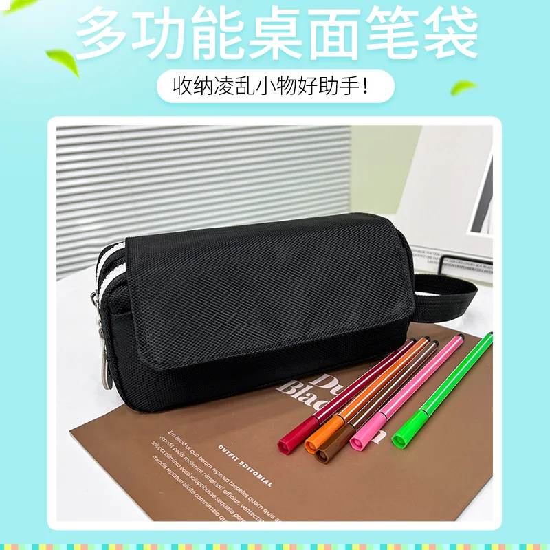 Tanie New Storage Bag Multi-layer Large-capacity Pencil Case Stationery Box Bag Junior High School Students Creative Hand Pencil Bag Cena New Storage Bag Multi-layer Large-capacity Pencil Case Stationery Box Bag Junior High School Students Creative Hand Pencil Bag