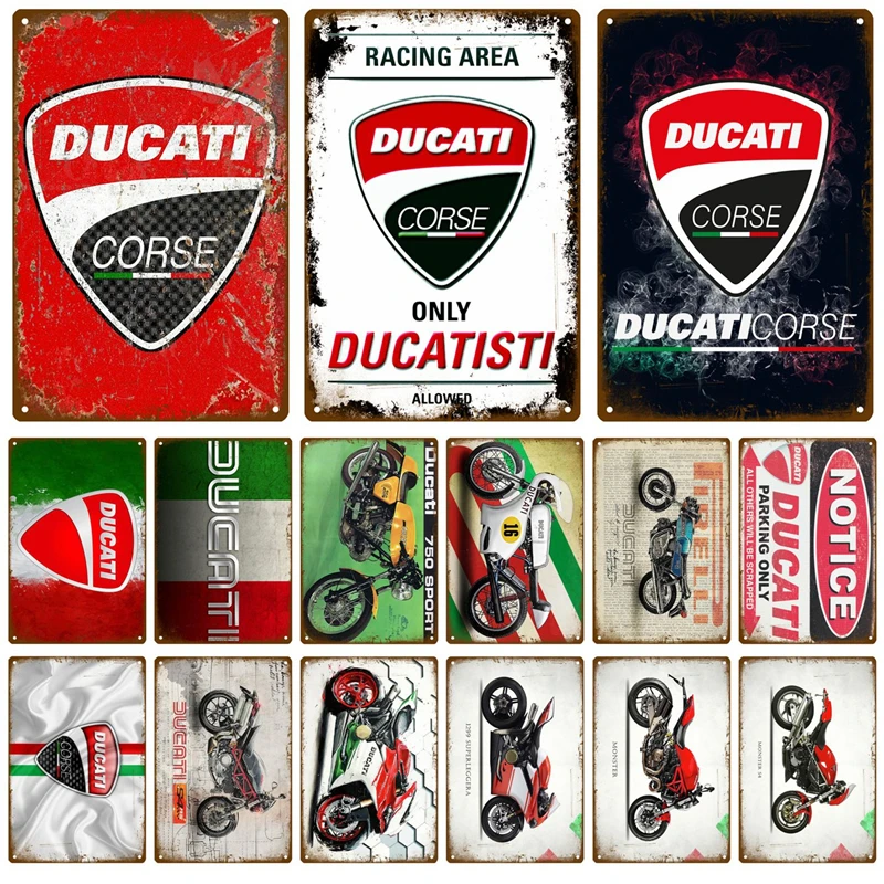 

Ducati Plaque Metal Vintage Tin Sign Motorcycle Shabby Chic Decor Metal Sign Vintage Bar Decoration Metal Poster Pub Metal Plate