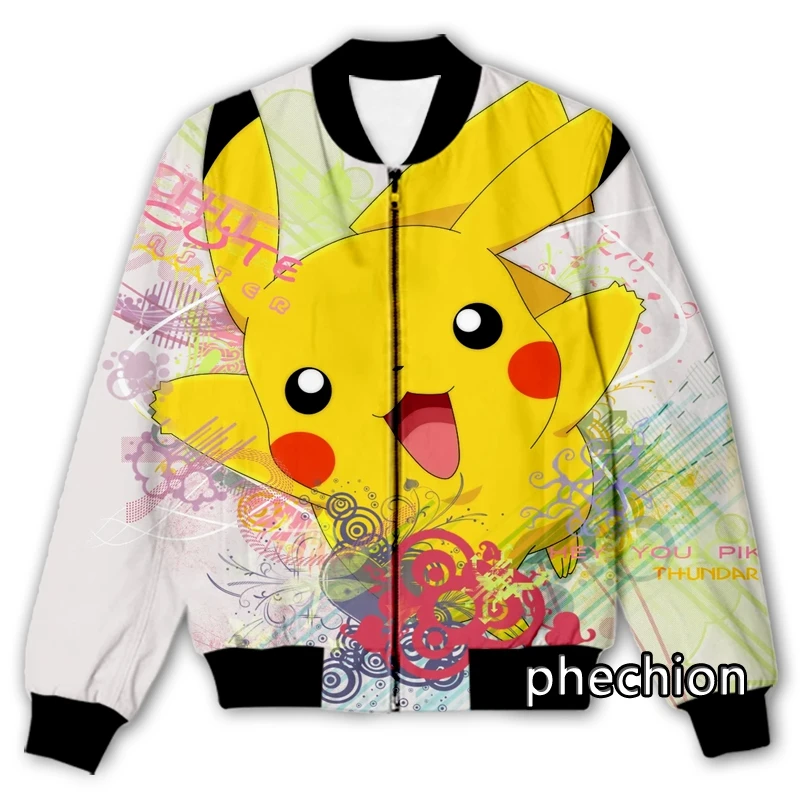 

Новый мужской/женский повседневный жакет phechion с 3D принтом Покемон Пикачу модная уличная одежда Мужская свободная спортивная куртка и пальт...