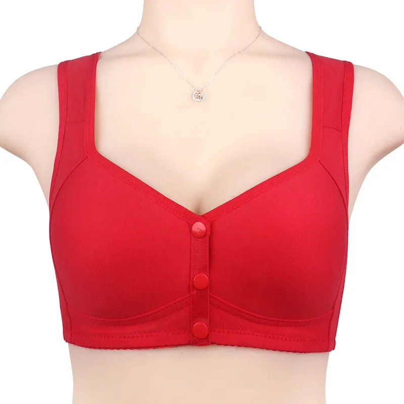Фото Gobetter 36-52 BCD, нижнее белье на пуговицах спереди, бюстгальтер для женщин, мягкие хлопковые бюстгальтеры среднего возраста без стального кольца, бюстгальтер пуш-ап №4