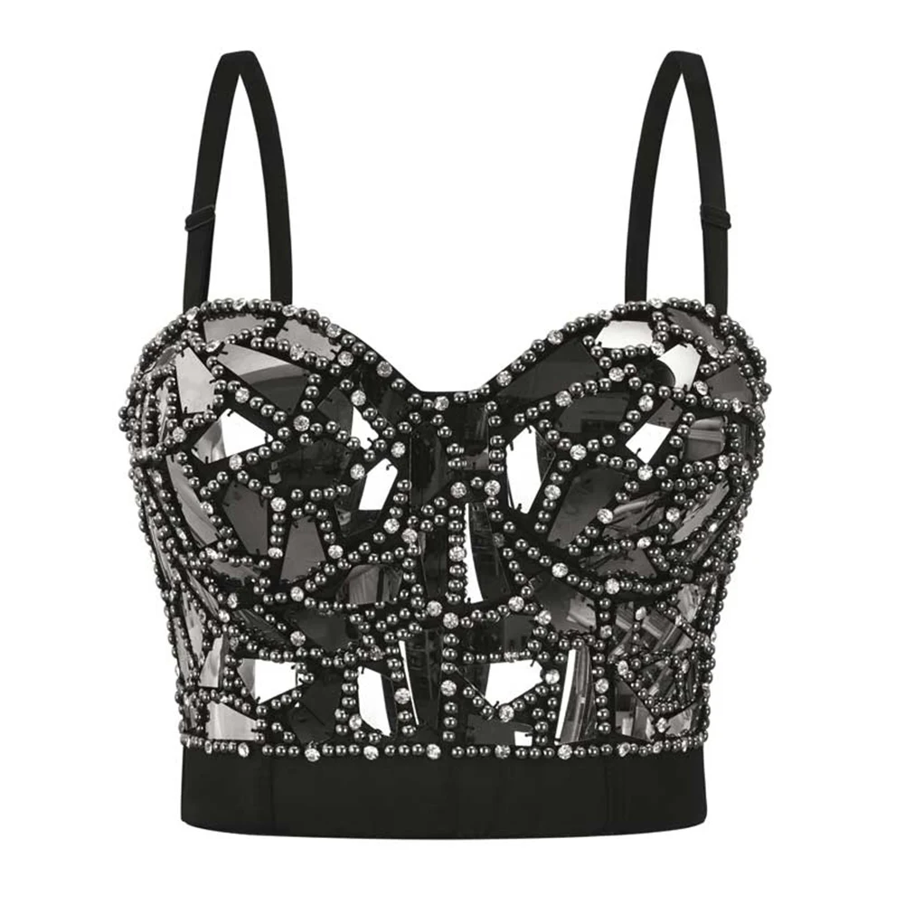 

Женский укороченный топ на тонких бретельках с эффектом пуш-ап