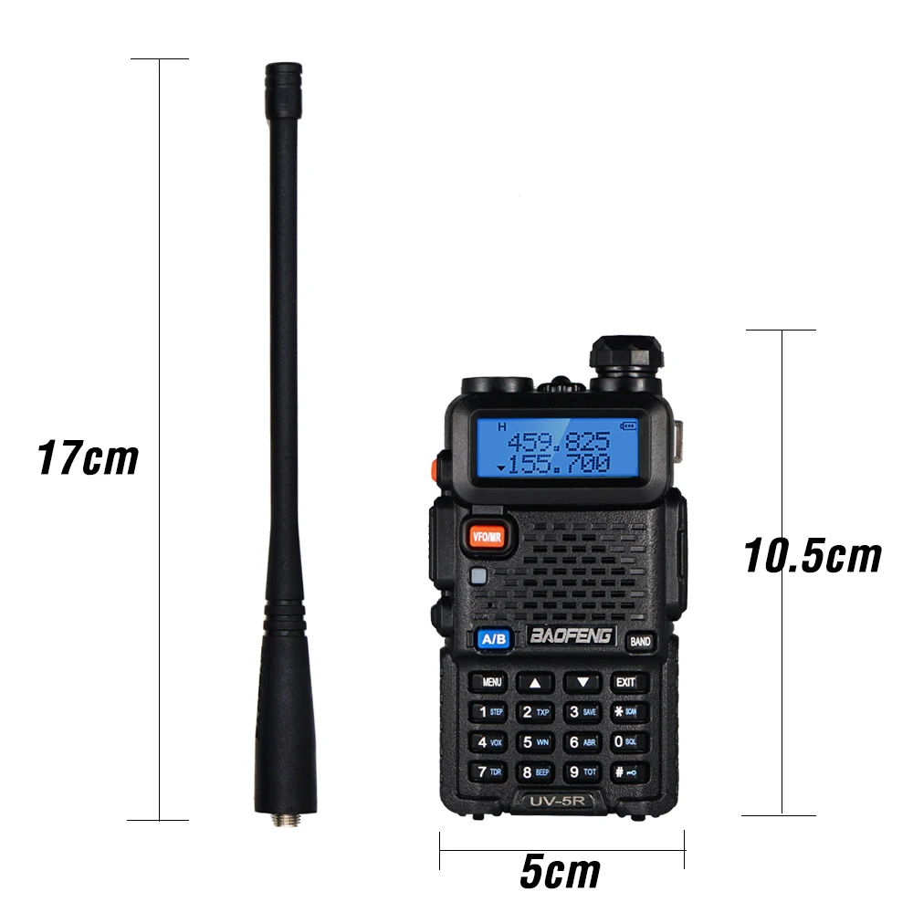 Original Baofeng uv-5r Walkie talkie 5W 128CH Dual Band VHF&UHF 136-174 & 400-520MHz Two Way Radio Hotel Restaurant Supermarket