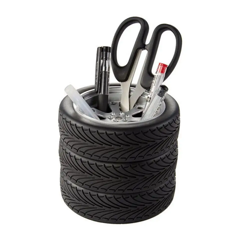 

Hot Sale Creative Tire Shaped Pen Stand Pencil Holder Desk Organizer Office Stationery