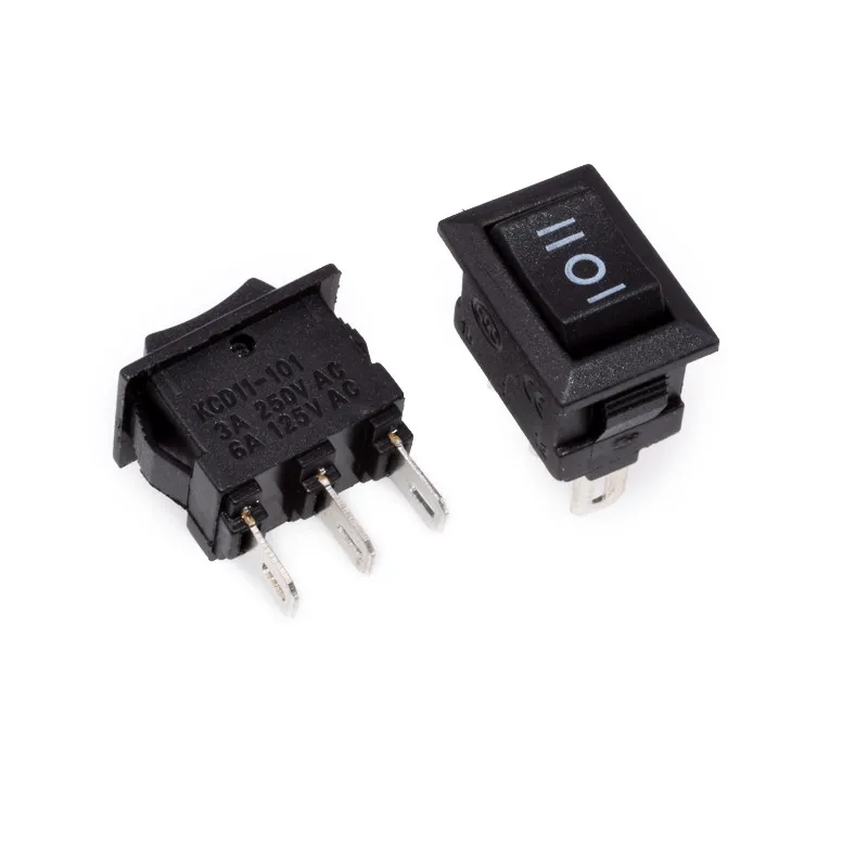 Фото 20шт KCD11 кнопочный переключатель 10x15 мм SPST 2Pin 3Pin 3A 250V 6A KCD11 защелкивающийся Переключатель ВКЛ/ВЫКЛ лодки клавишный переключатель черный красный белый №4