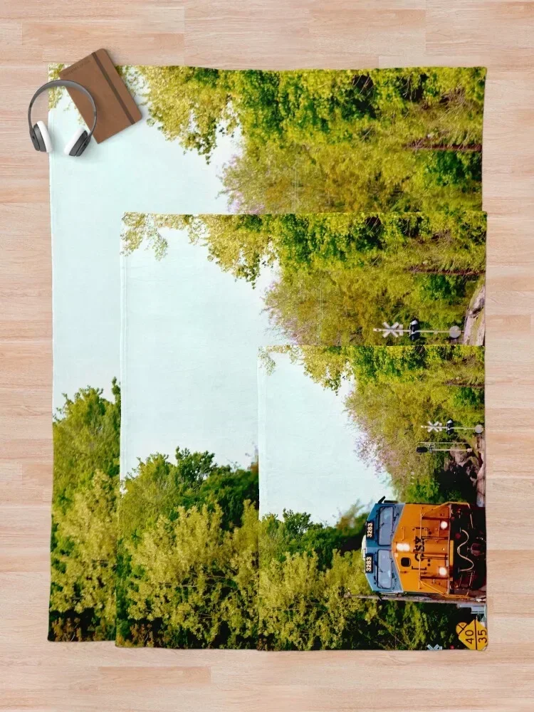 Локомотив CSX 3283 приближающийся паром бросное одеяло для детей свободные плюшевые