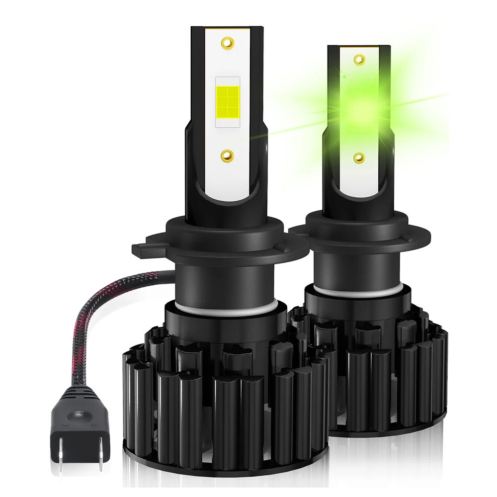 

2022 h1 h3 h7 green lemon car led bulb 9005 9006 HB3 HB4 H4 led H11 Light Bulbs led headlights