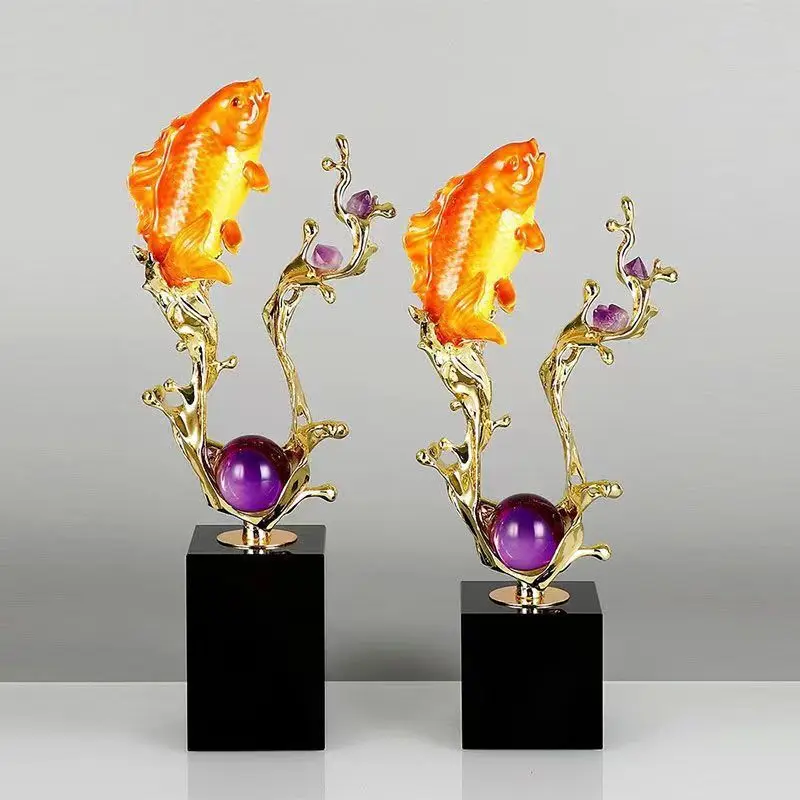 Каждый год больше чем новый богатое китайское украшение в виде рыбы кои для дома