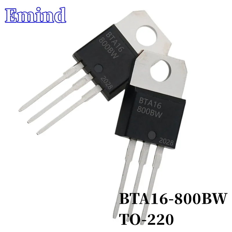 

10Pcs BTA16-800BW BTA16 Thyristor TO-220 16A/800V DIP Triac Large Chip
