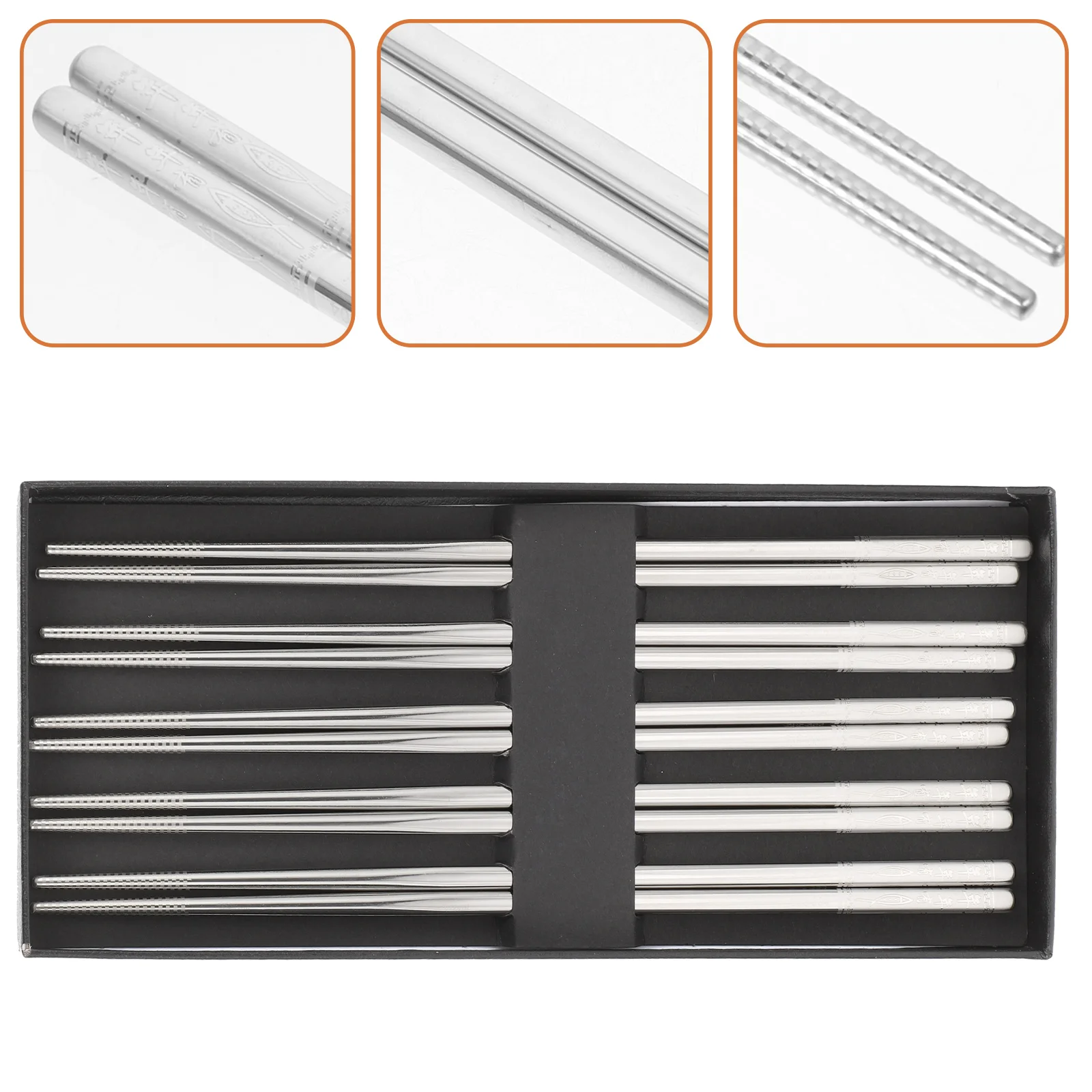 

Chopsticks Reusable Chop Sticks Metal Tableware Steel Dishwasher Safe Stainless Chopstick Exquisite Decorative Convenient