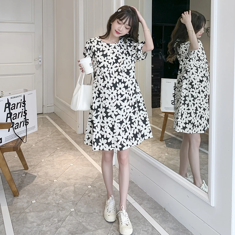 Платья для беременных S14636 # женское платье с рукавами-фонариками и цветочным