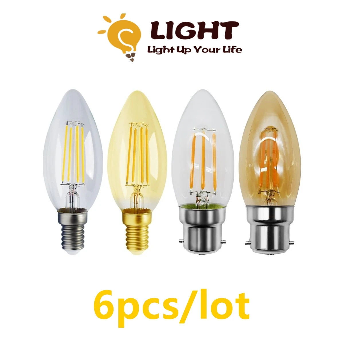 

6 шт./лот лампа накаливания C35 4 Вт Ретро лампа Эдисона E14 B22 Bombillas 220-240 В винтажная лампа 2700K 4000K украшение для дома