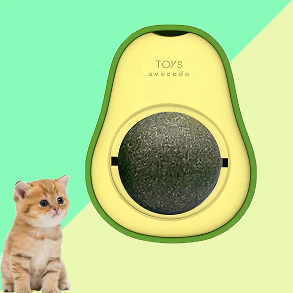 

1 Pc Pet Toy Spin Mint Ball Avocado Catnip Ball Cat Cat Ball Clean Teeth Stomach Edible Cat Ball Cat Toy Pet Supplies