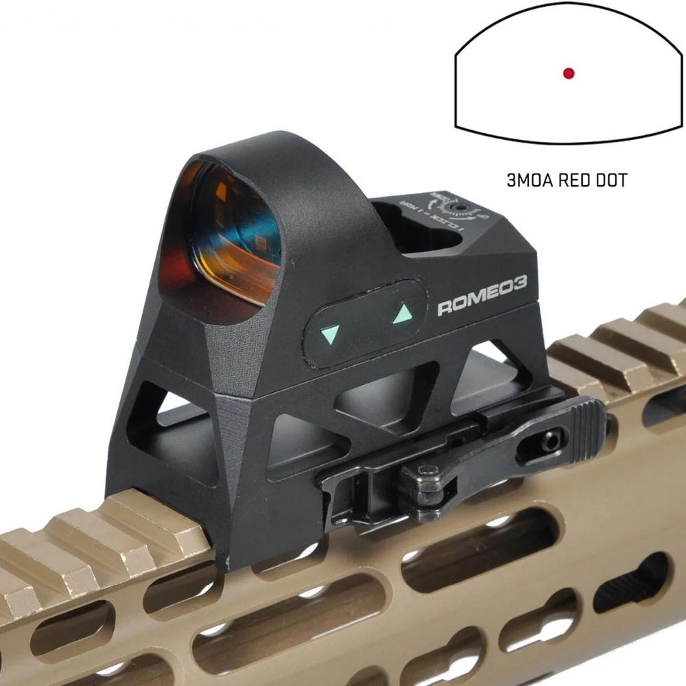 

ROMEO3 RMR Mini 1x25mm 3 MOA Mini Red Dot Reflex Sight With Riser 20mm QD Picatinny Rail Mount For Rifle AR15 M4 Riflescope
