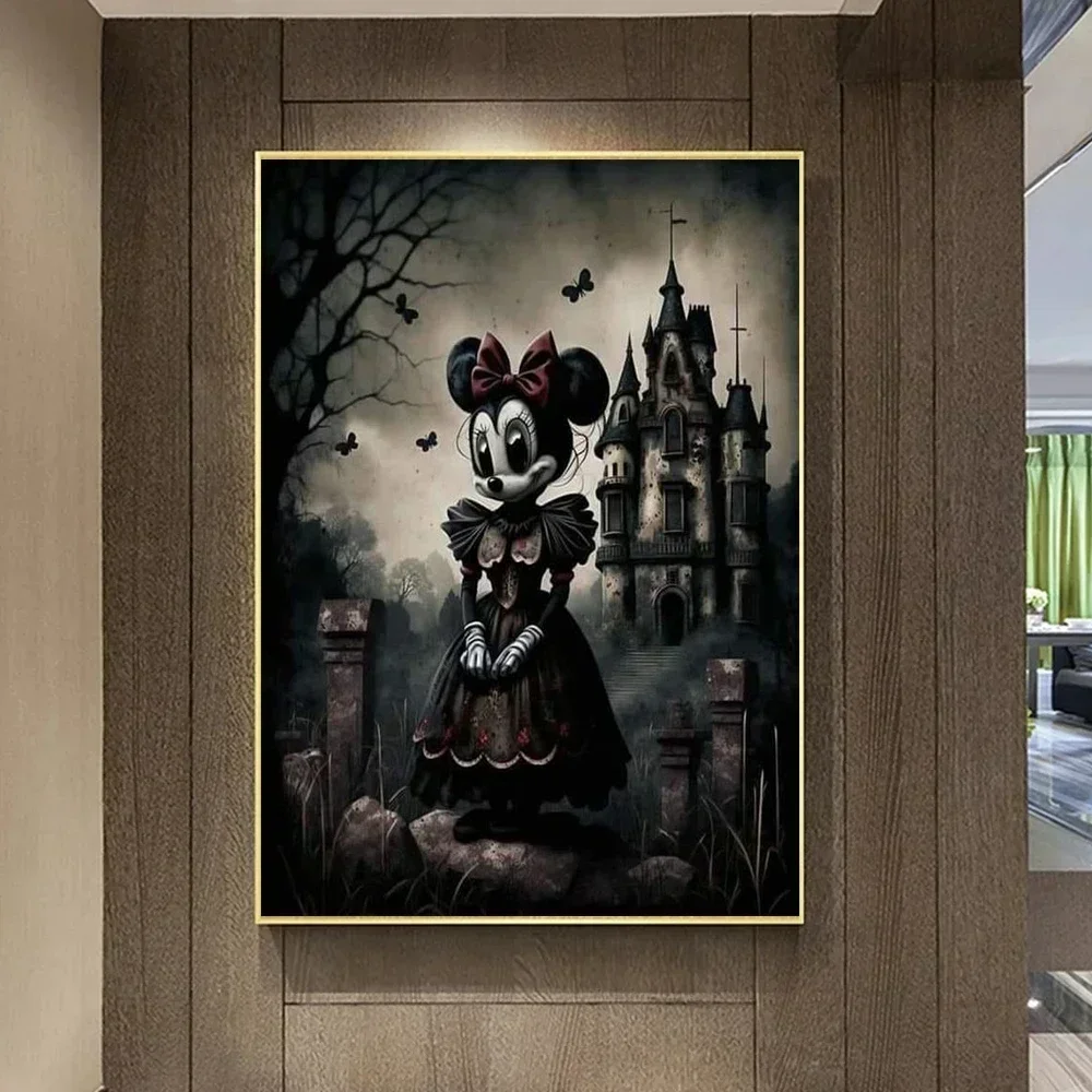 Художественный Постер Dark Academy Disney С Микки Маусом Готический Ужас Холст Принтом