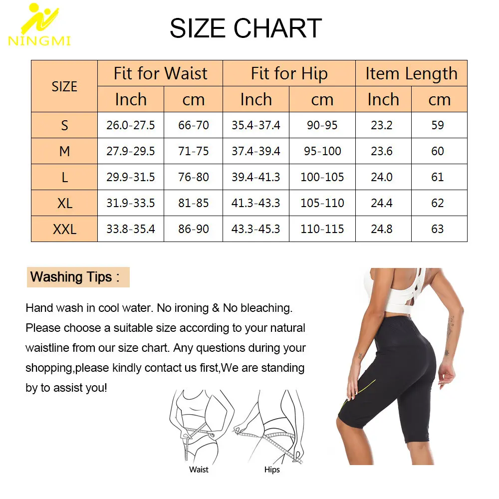NINGMI Sauna Shorts for Women Weight Loss Pants Hot Sweat Sportwear Fitness Fat Burning Slimming Ladies Body Shaper Workout Gym