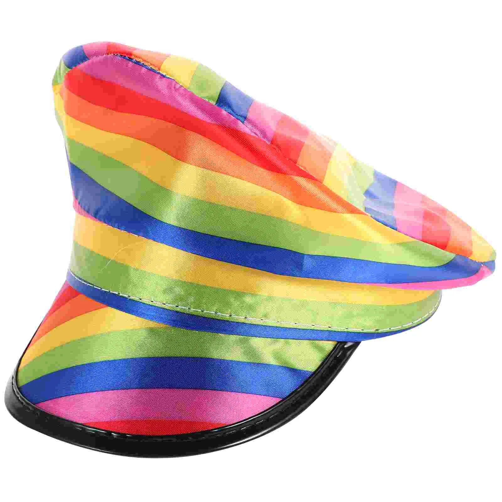 

Rainbow Hat Big Brimmed Performance Police Role Playing Prop Carnival Cap Wide Captain