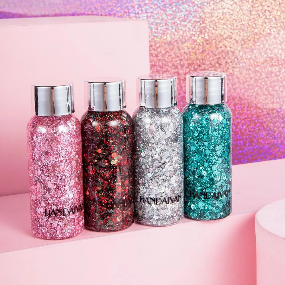 

HANDAIYAN Eyeshadow Glitter Gel Cream Body Hair Face Eye Glitter Flash Heart Loose Sequins Pigment Cream Festival Decor Makeup