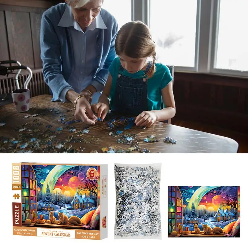 Рождественский адвент-пазл календарь 3 кота 6 дней рождественский обратный