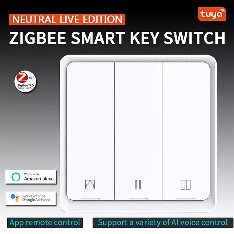 

ZigBee 86 Tuya Smart Curtain Switch Roller Blinds Shutter Wireless Remote Control Relay Status Timer Works With Alexa Google