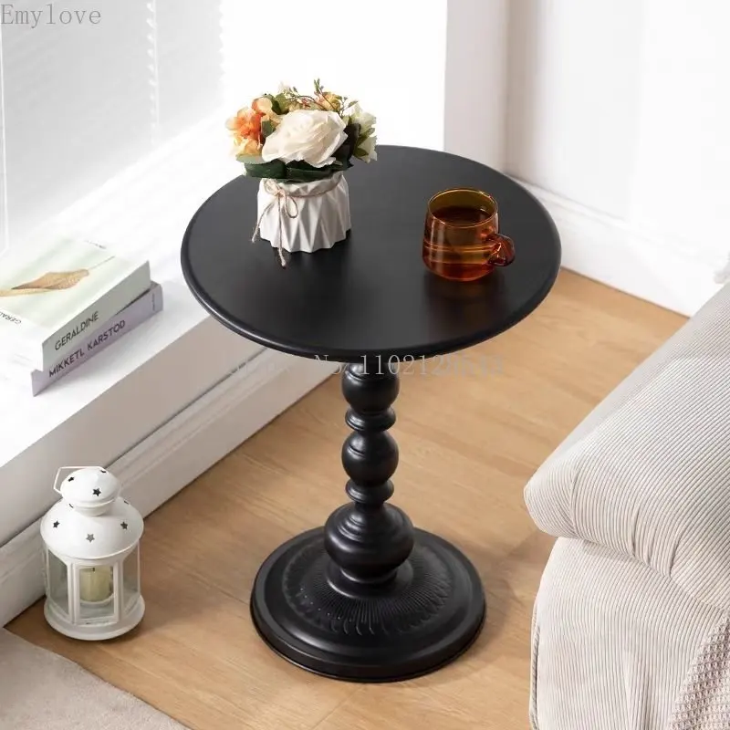 

Скандинавский кованый столик в стиле ретро, прикроватный столик для гостиной, дивана, журнальный столик, круглый столик для маленькой квартиры, балкона