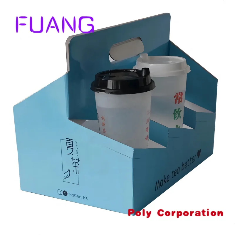 custom takeaway coffee holder 4 cups cardboard cup holder
