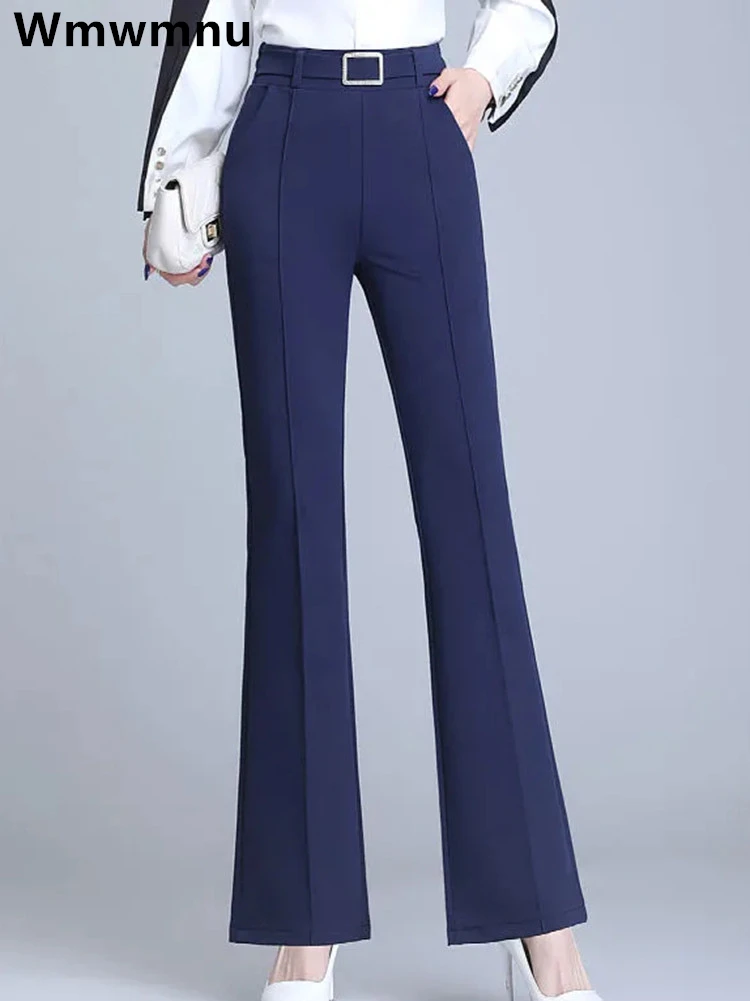 

Casual Formal Straight Pantalone Slim Office Flare Pants Women New Korean High Waist Oversize Fashion Ol 4xl Suit Trousers