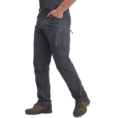 Брюки-карго TACVASEN мужские легкие, летние штаны для рыбалки, нейлоновые быстросохнущие, с карманами, повседневные, рабочие