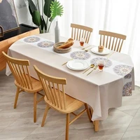 tablecloth oval 140cm classic pvc floral printed waterproof oilproof hotel ellipse table cover decroation for dining table cloth