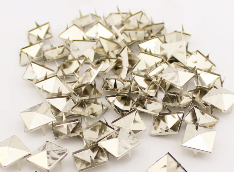 Оптовая цена 1000 шт./лот 6 мм серебряные пирамидальные шпильки железная заклепка 4