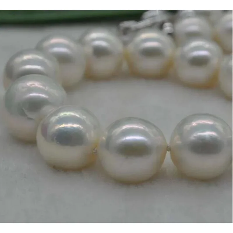 Натуральное редкое белое 11 ~ 13 мм круглое жемчужное ожерелье Касуми 18 дюймов