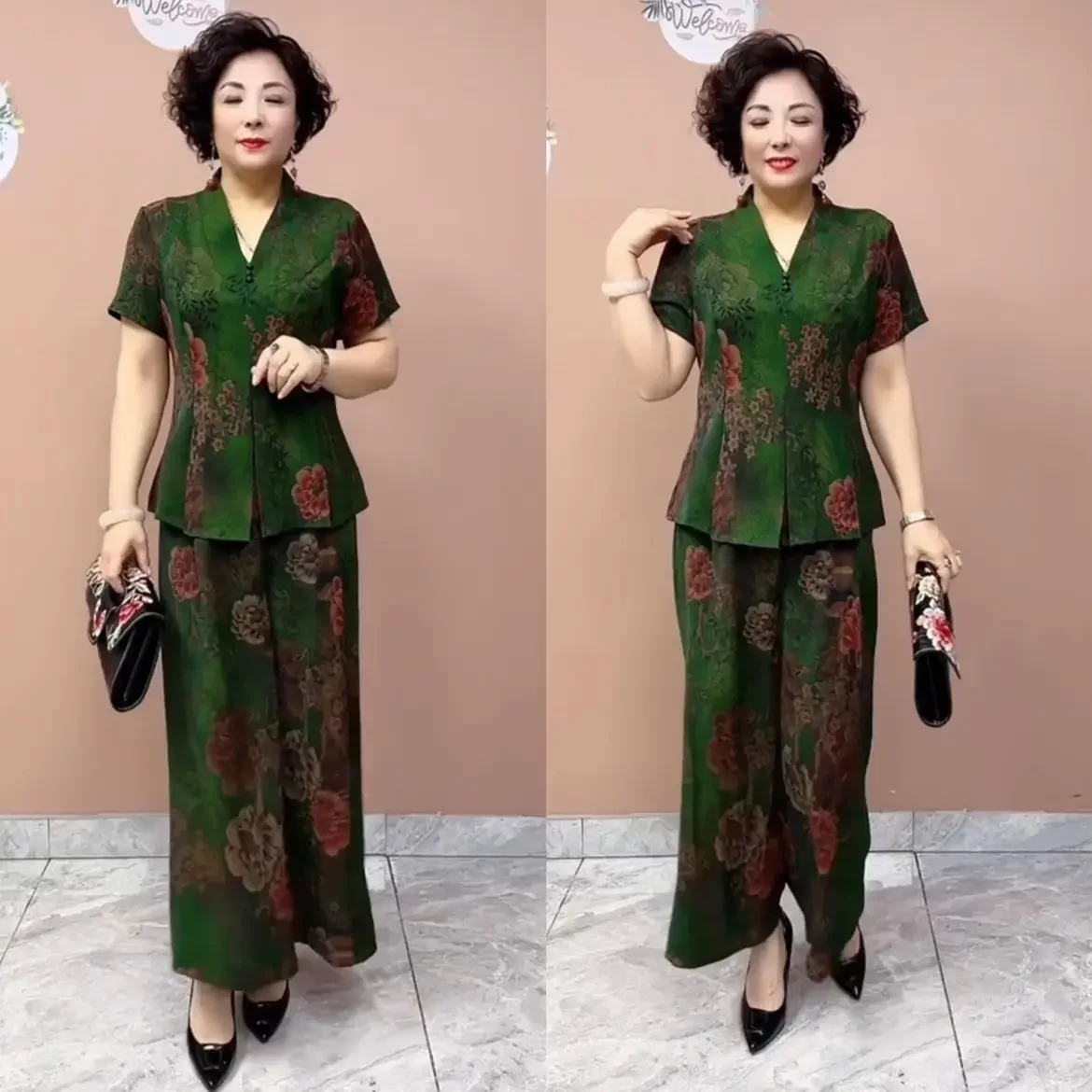 Лето 2024 года новый стиль элегантный топ-клеш для мам среднего и пожилого возраста