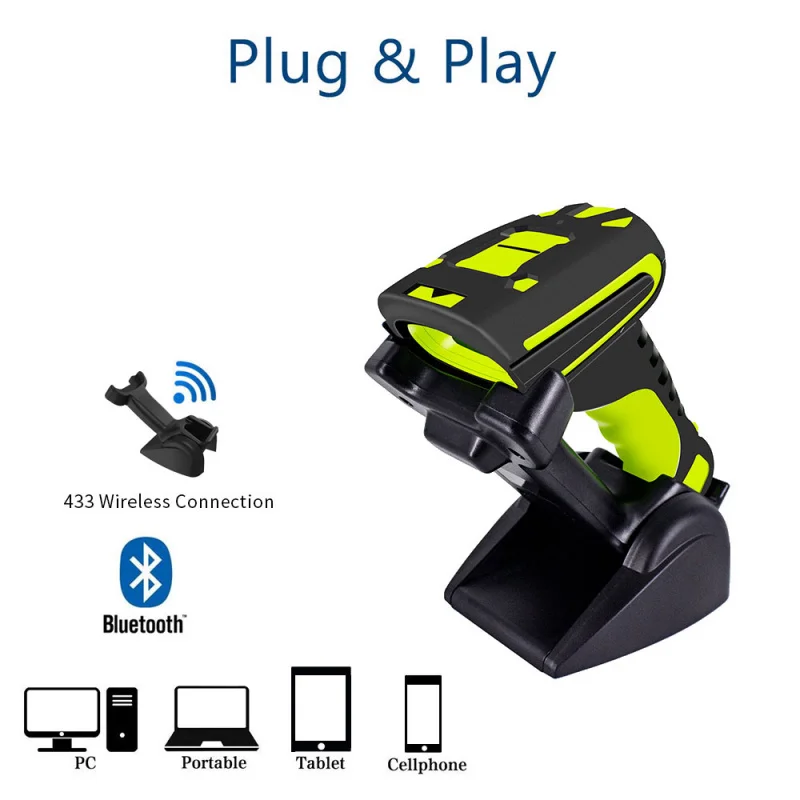 2D-сканер штрих-кода сверхмощный промышленный сканер с зарядной подставкой для