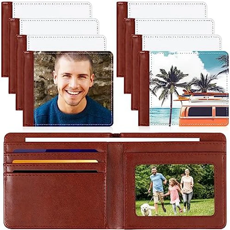 

8PCS Blank Heat Transfer Sublimation Bank Card Holder Compact Wallet For Christmas Father's Day Office