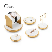 oirlv newly blackwhite metal jewelry display set prop with microfiber jewelry display for watch earrings ring