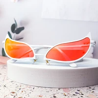 2022 donquixote doflamingo cosplay glasses anime metal cat eye sunglasses for women men funny christmas gift party props